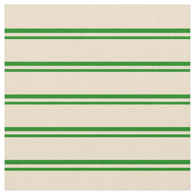 Green and Tan Lines/Stripes Pattern Fabric (Close Up)