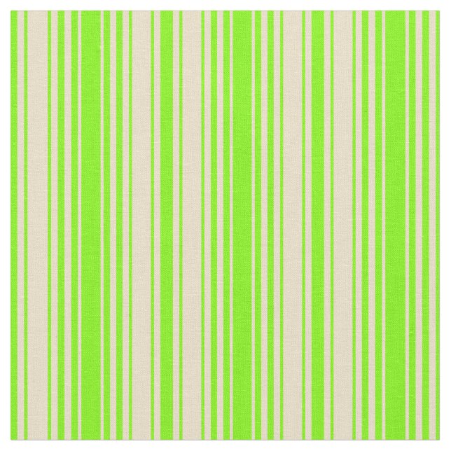 Green and Tan Stripes/Lines Pattern Fabric (Close Up)