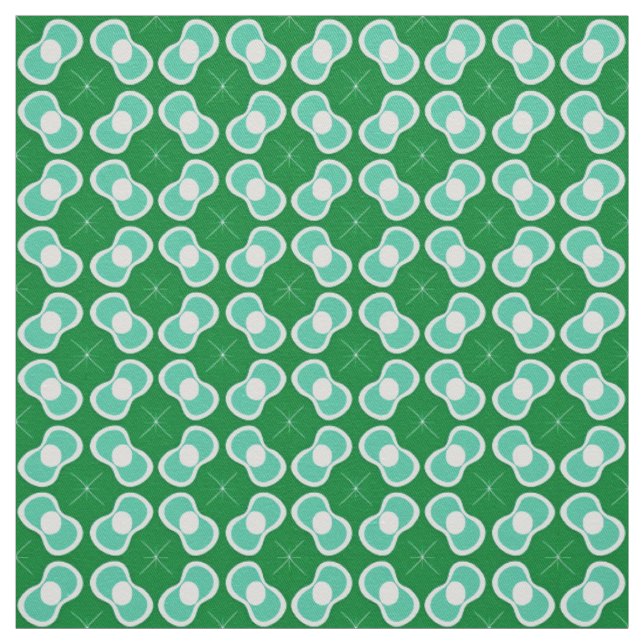 Green and Teal Abstract Pattern Fabric (Swatch)