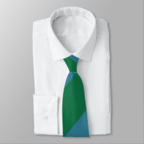 Green and Turquoise Broad Regimental Stripe Tie