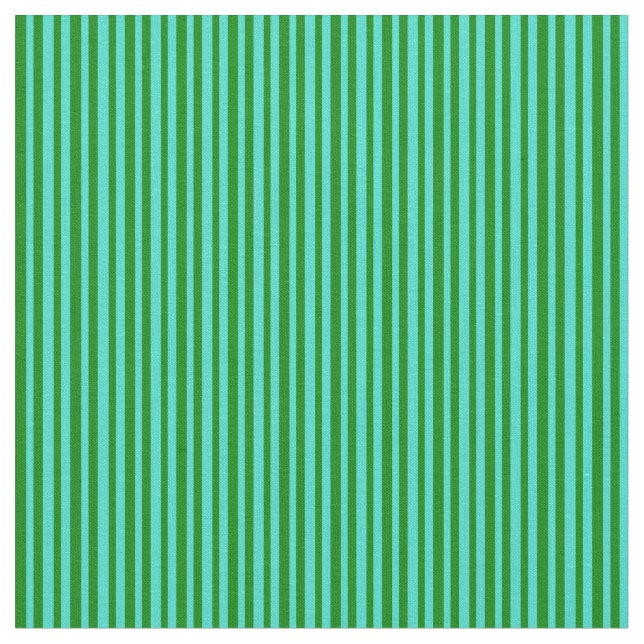 Green and Turquoise Lines/Stripes Pattern Fabric (Close Up)