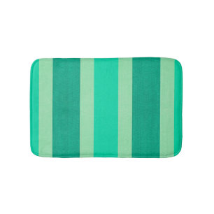 Green and Turquoise Stripes Bath Mat