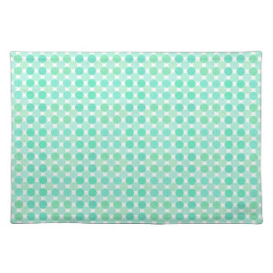 green and turquoise textured dots cloth placemat