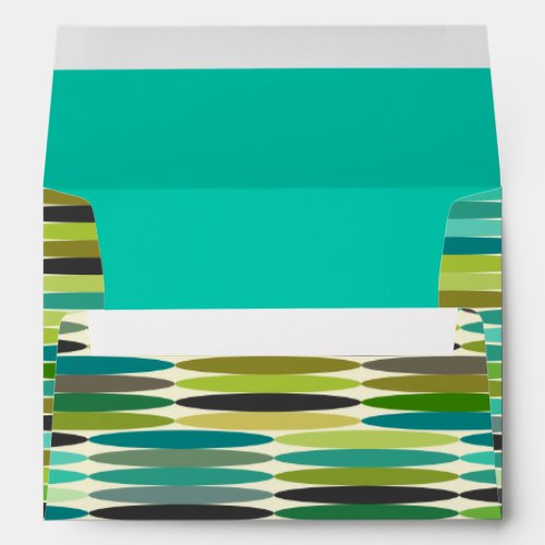 Green and turquoise vintage abstract pattern envelope