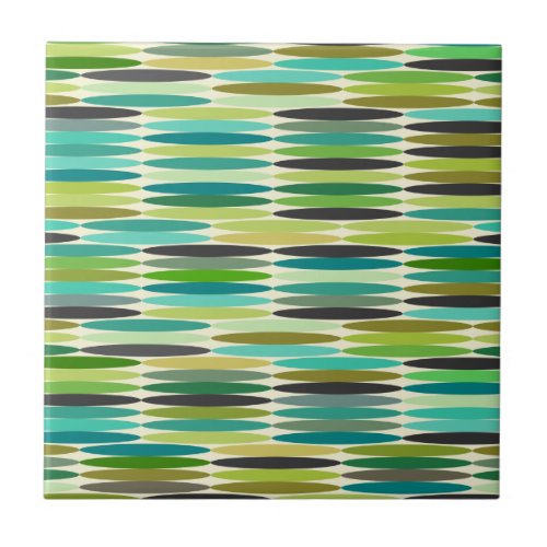 Green and turquoise vintage abstract pattern tile