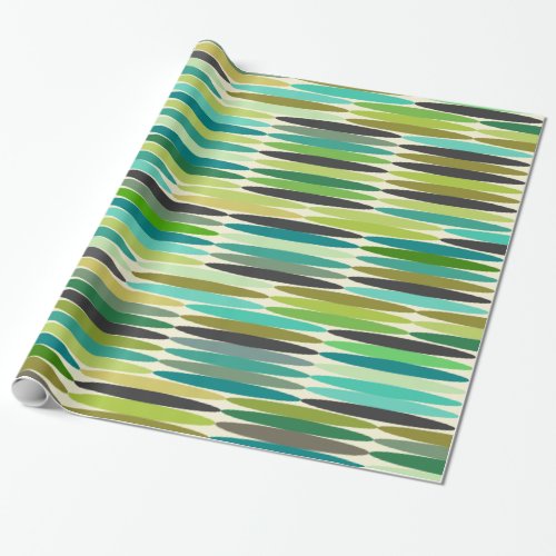 Green and turquoise vintage abstract pattern wrapping paper