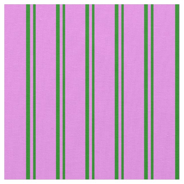 Green and Violet Colored Stripes Pattern Fabric (Close Up)