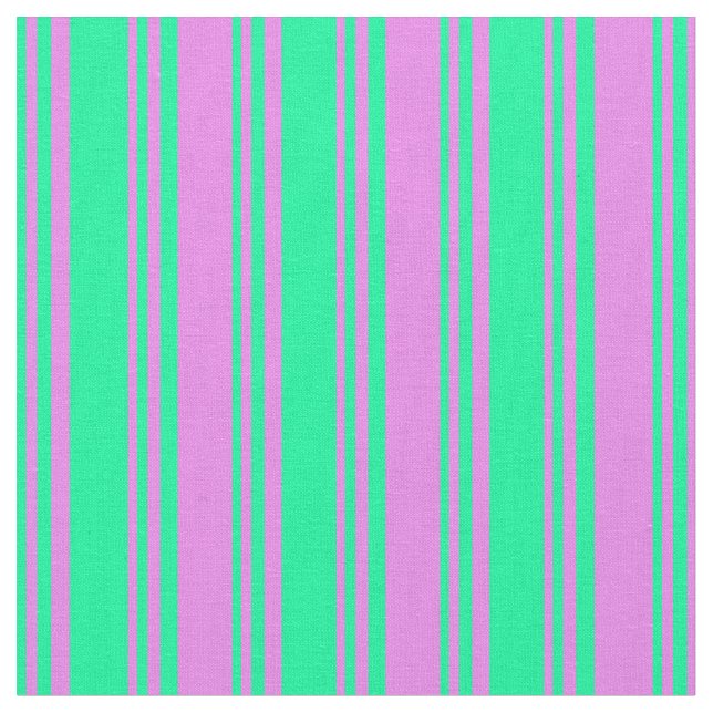 Green and Violet Lined/Striped Pattern Fabric (Close Up)
