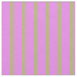[ Thumbnail: Green and Violet Stripes Fabric ]
