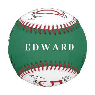 Green and white 50th birthday modern chic baseball