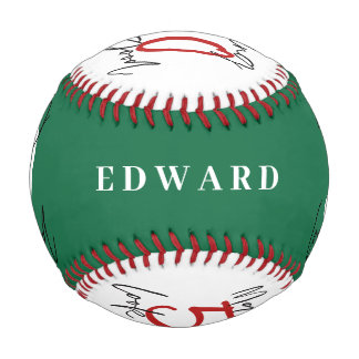 Green and white 50th birthday modern chic baseball