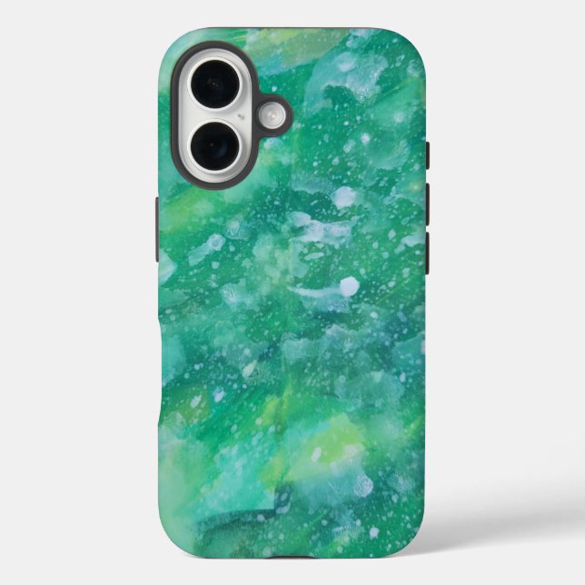 Green and White Abstract Case-Mate iPhone Case (Back)