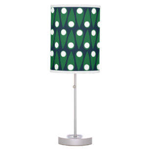 Green and White Abstract Pattern Table Lamp