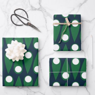 Green and White Abstract Pattern