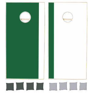 Green and White Add Your Logo Cornhole Set