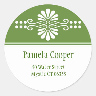 Green And White Address Label Stickers