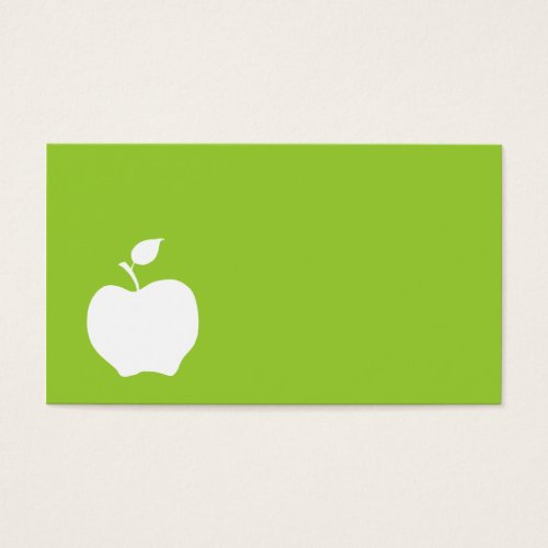 Green and White Apple Business Cards