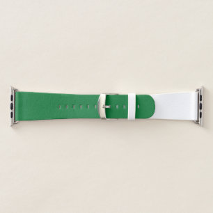 Green and White Apple Watch Band