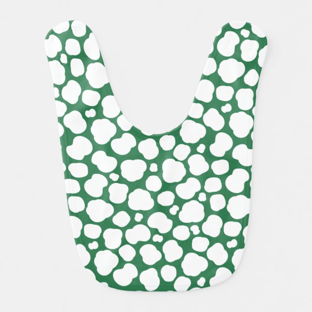 Green and White Baby Bib (Front)