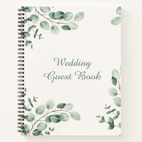Green and White Bohemian Wedding Spiral Notebook