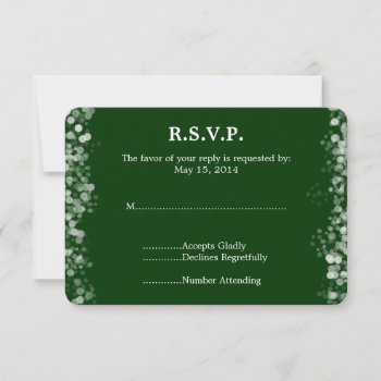Green And White Bokeh Wedding Rsvp by peacefuldreams at Zazzle