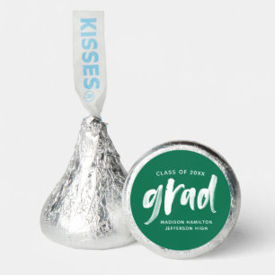 Green and White Brush Script Graduation Hershey®'s Kisses®