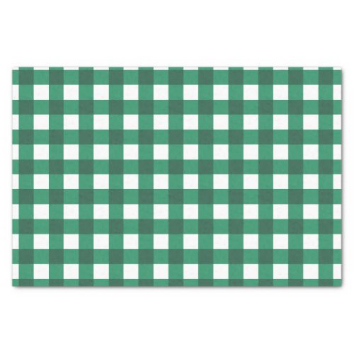 Green And White Buffalo Plaid Tissue Paper