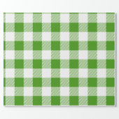Green and White Buffalo Plaid Wrapping Paper (Flat)