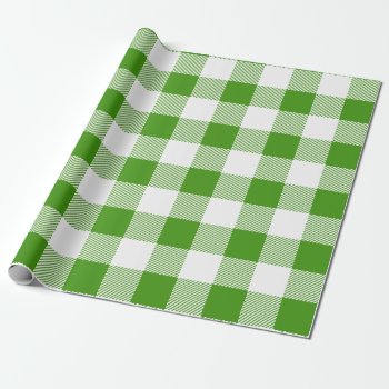 Green And White Buffalo Plaid Wrapping Paper by nadil2 at Zazzle