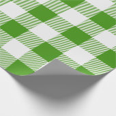 Green and White Buffalo Plaid Wrapping Paper (Corner)