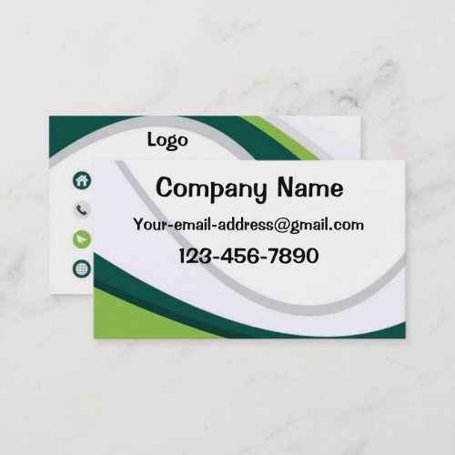 Green and White Business Card