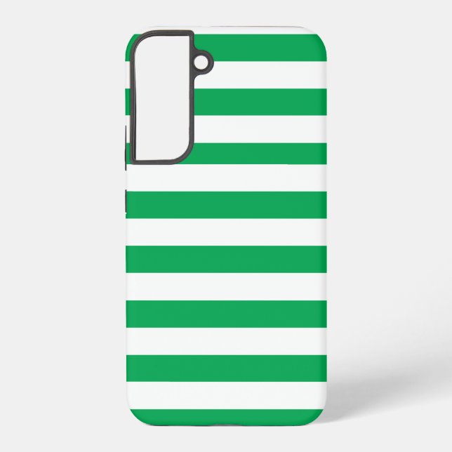 Green and White Cabana Stripes  Samsung Galaxy Case (Back)