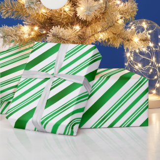 Green and white candy cane stripes modern elegant