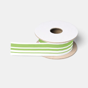 Green And White Candy Stripe Ribbon