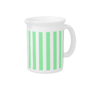 Green and white candy stripes beverage pitcher