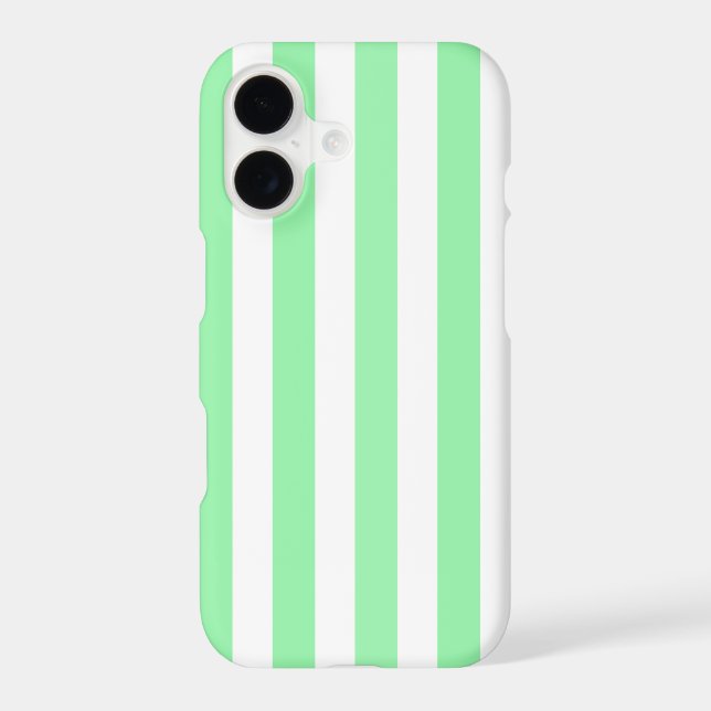 Green and white candy stripes Case-Mate iPhone case (Back)
