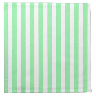 Green and white candy stripes cloth napkin