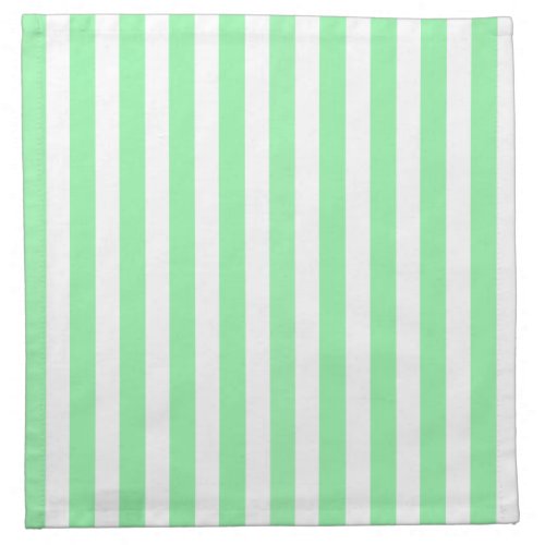 Green and white candy stripes cloth napkin