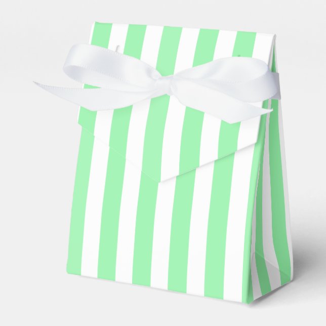 Green and white candy stripes favor boxes (Front Side)