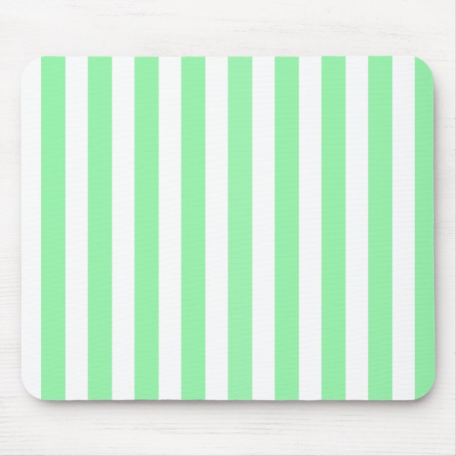 Green and white candy stripes mouse pad (Front)