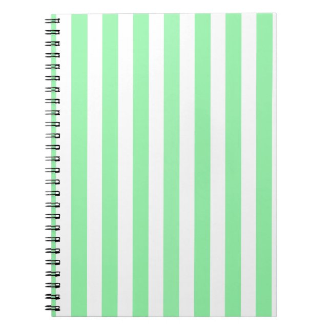 Green and white candy stripes notebook (Front)