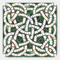 Green and White Celtic Knot Stone Mosaic