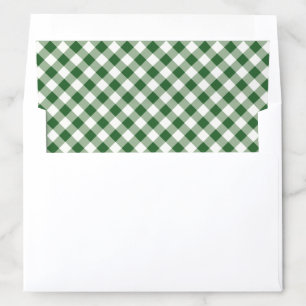 Green and White Check Gingham Holiday Christmas Envelope Liner