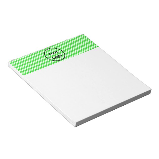 Green and white checker board pattern notepad (Angled)