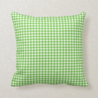 Green and White Checkered Pillow