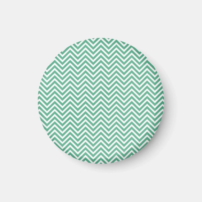 Green and white chevron pattern magnet (Front)