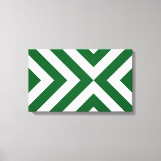 Green and White Chevrons Canvas Print
