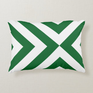 Green and White Chevrons Decorative Pillow