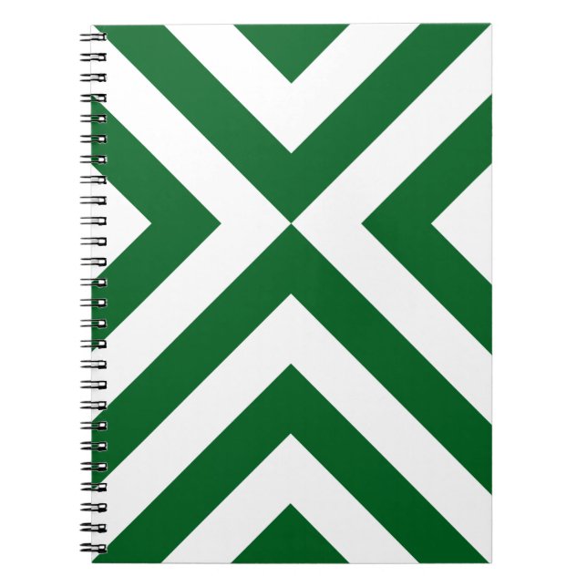 Green and White Chevrons Notebook (Front)