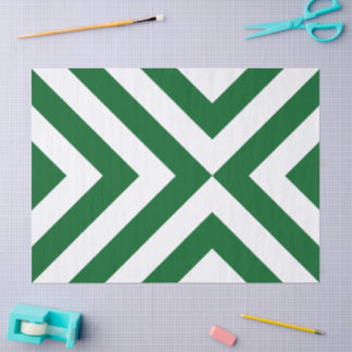 Green and White Chevrons Tissue Paper